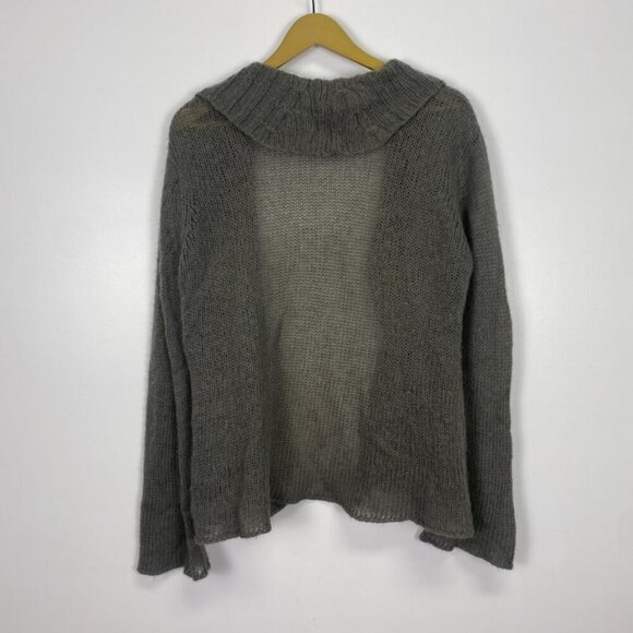 Wooden Ships Gray Mohair and Wool Blend Open Front Cardigan Sweater - Picture 8 of 9